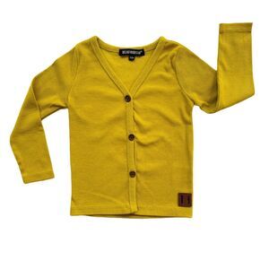 Beau Hudson Mustard Yellow Ribbed Cardigan Size 9-12 months